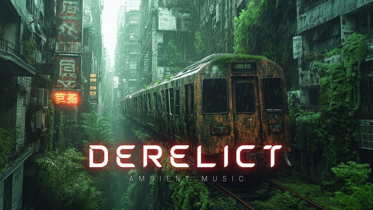 Post-Apocalyptic Cyberpunk Rain 🚆 Derelict City Ambient | Focus & Sleep