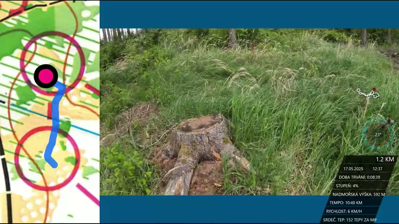 Orienteering Pohora, H35C(M35), middle, 2025-05-17 | Headcam orienteering