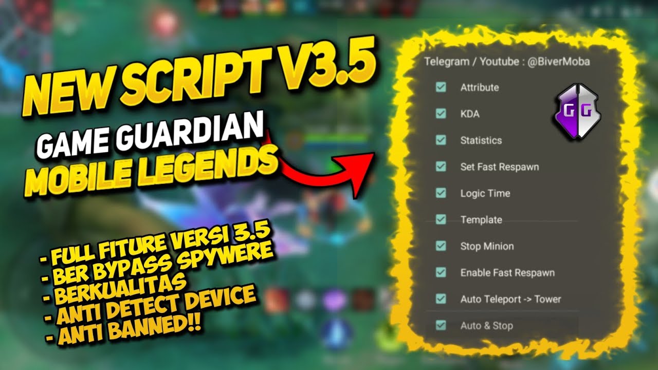 NEW!! SCRIPT GAME GUARDIAN TERBARU V3.5 MOBILE LEGENDS