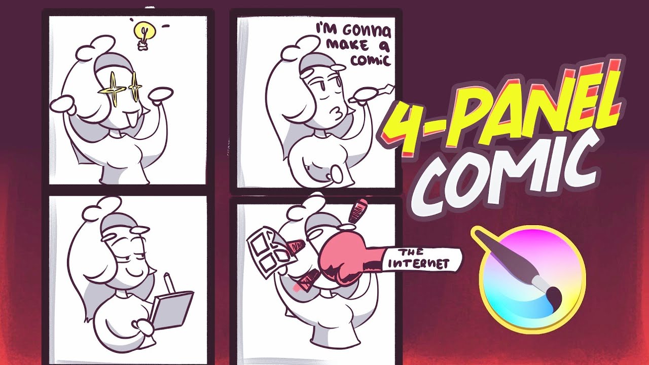 Making Simple 4 Box Style Comic (Yonkoma) With Krita 5