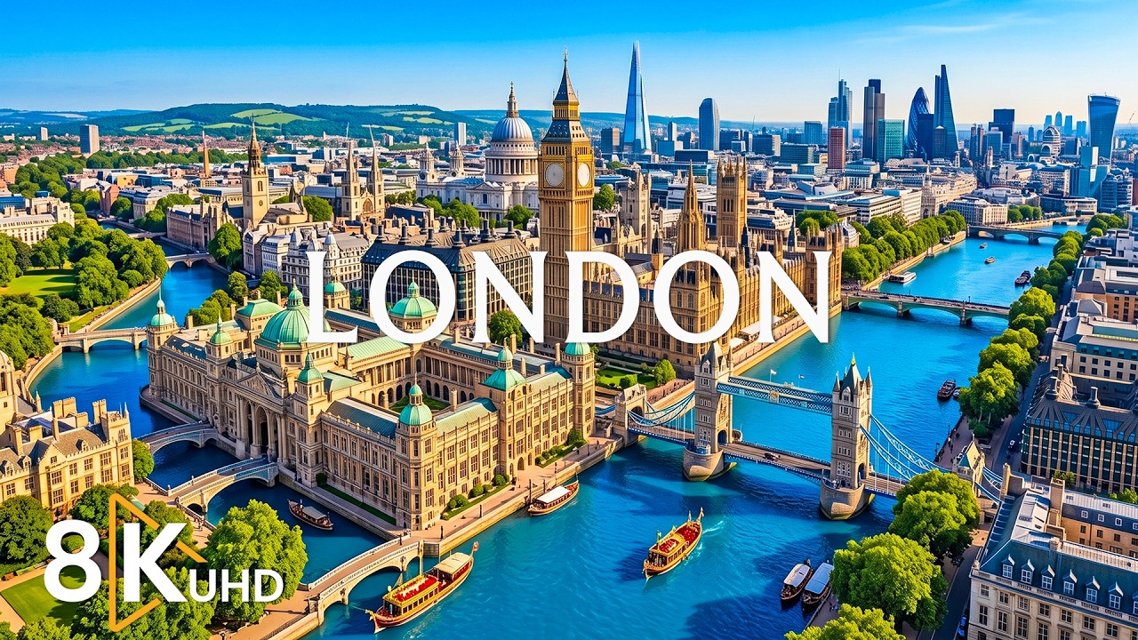 London 8K HDR &ndash; Tower Bridge, Big Ben, Westminster & Beautiful England City Scenery