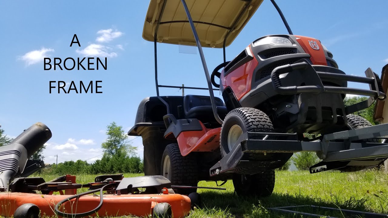 😑 Frame Cracked and Broken Transmission Fan trashed on Husqvarna LGT2654 Tractor 😑