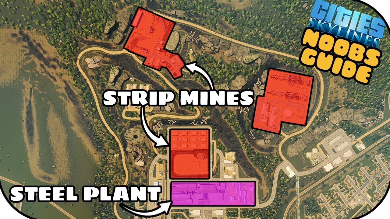 Ore Mining Quarry On A Mountain In Cities Skylines! | Noobs Guide