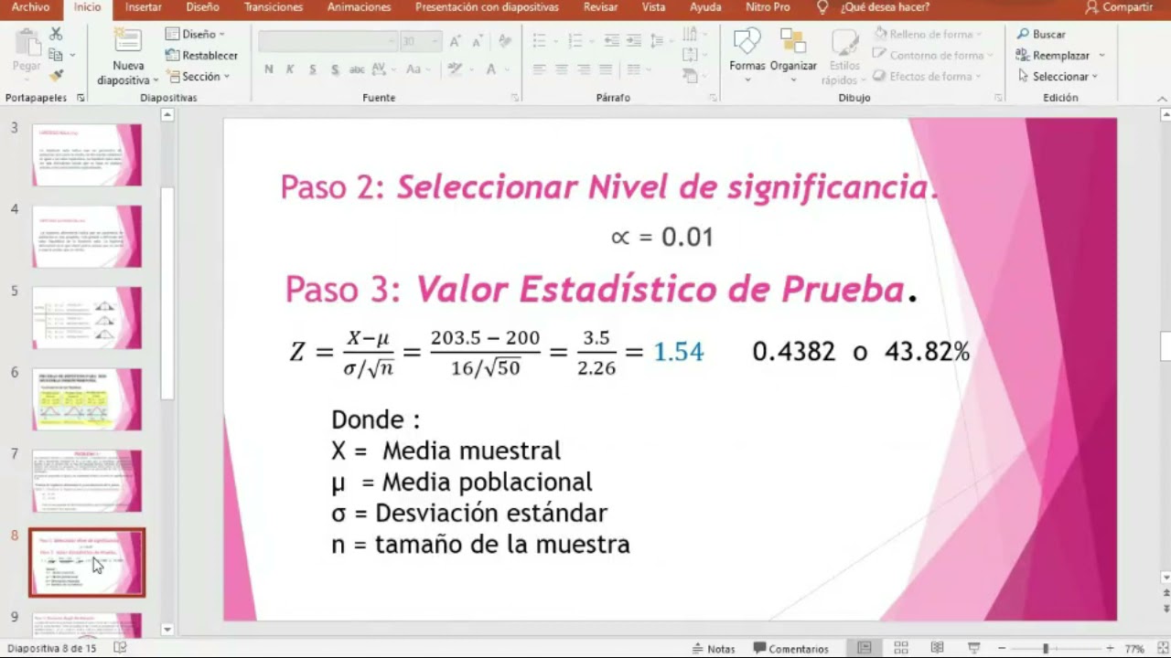 Pruebas de hipótesis - De 1 y 2 Colas - ESTADISTICA INFERENCIAL.