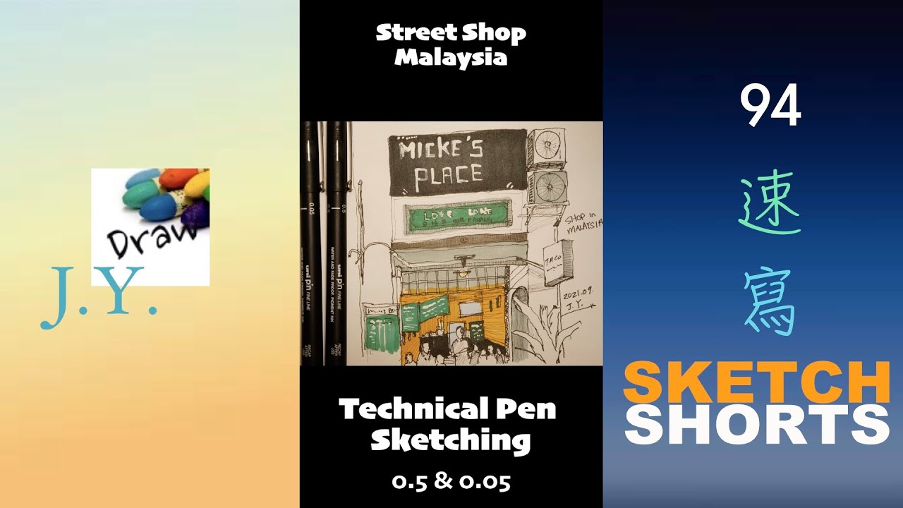 Technical Pens Sketch Drawing Malaysian Store #shorts