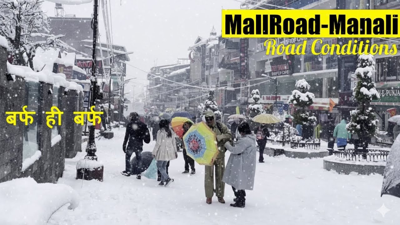 Heavy Live Snowfall in Manali Mallroad ||  Shimla | Solang | Sissu