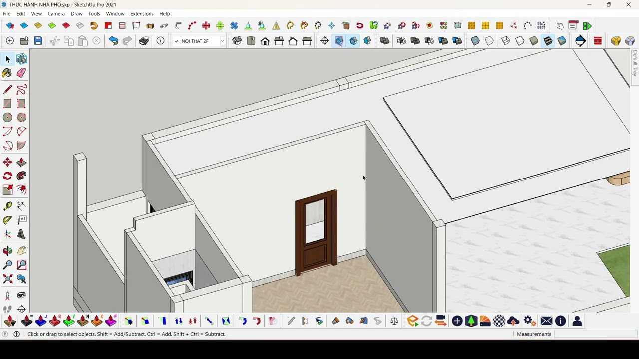 Học Sketchup Bài 28 - Hướng dẫn vẽ trần chìm thạch cao (tt) | Chi Nguyen