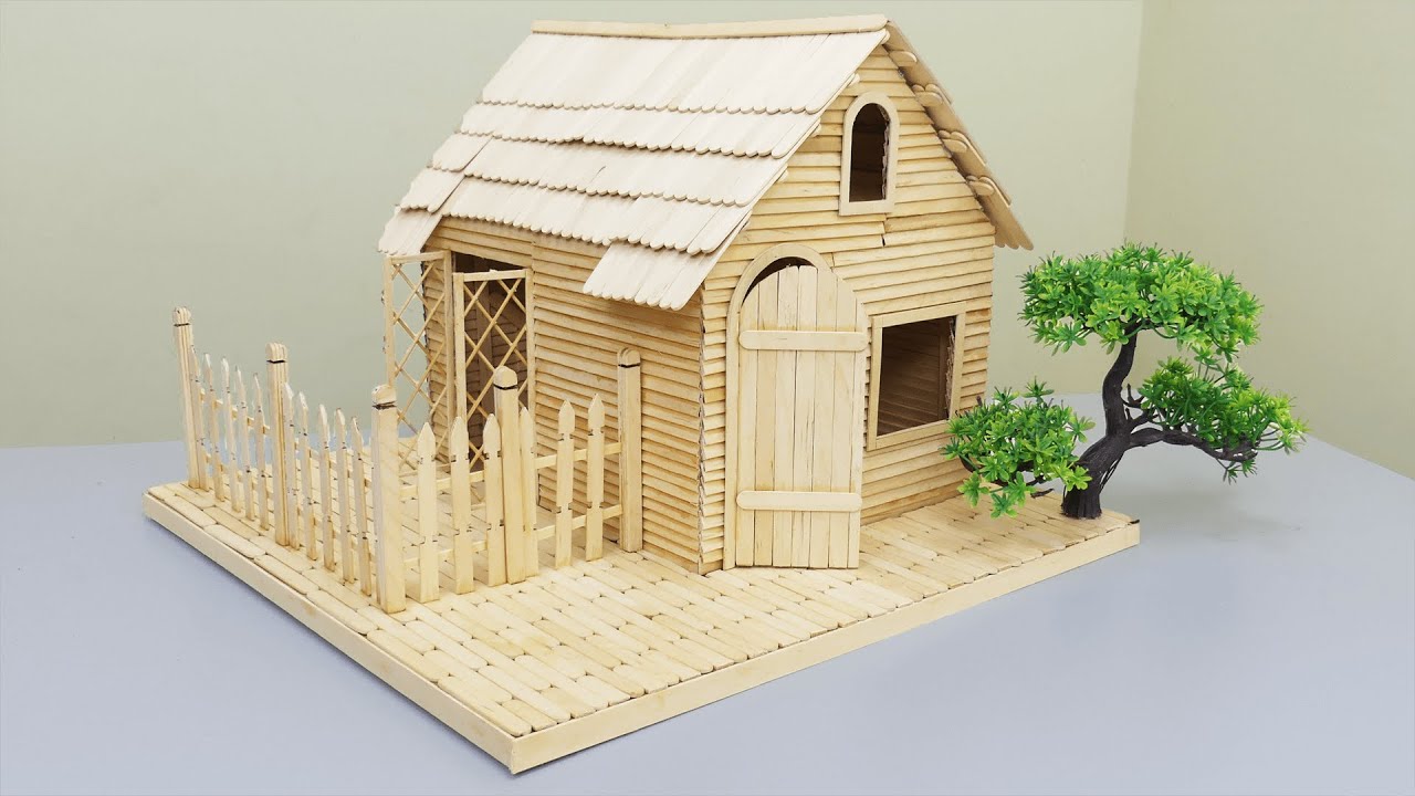 Como fazer uma bela casinha de posicle || Construir Mini Casa