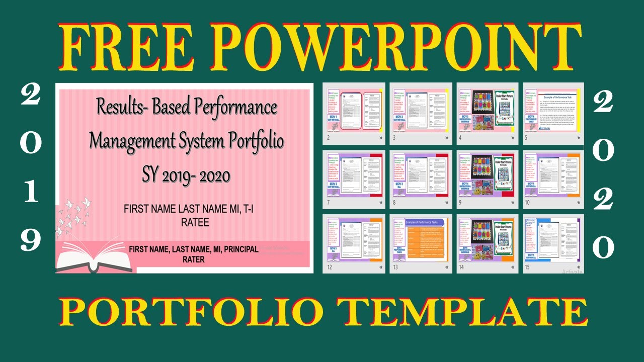FREE IPCRF RPMS PORTFOLIO POWERPOINT TEMPLATE EDITABLE WITH COMPLETE PARTS