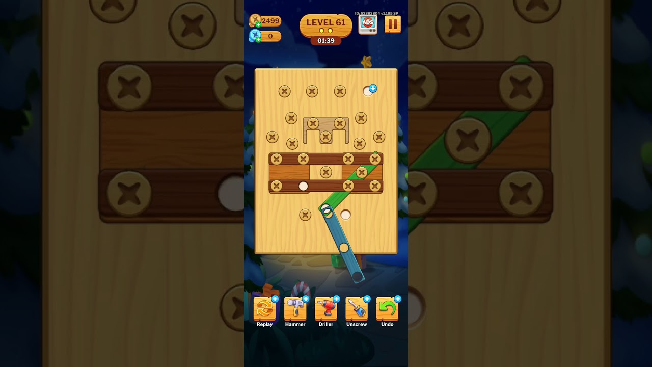 Screw puzzle wood nut and bolt Level 61