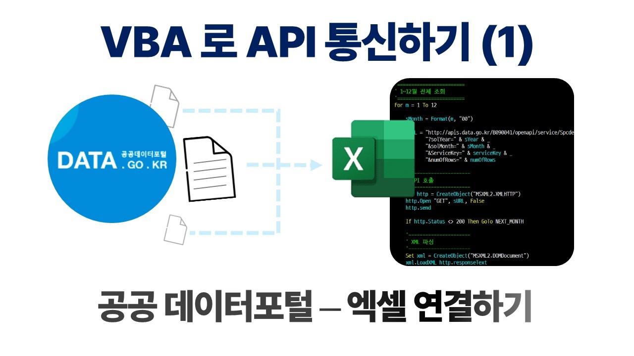 공공데이터 포털 API를 엑셀에 연결하는 법 (ft. GPT 활용) | VBA 실무