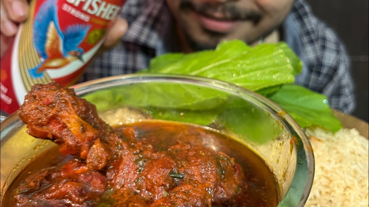 SPICY CHICKEN CURRY WITH VEG PULAO #mukbang #viral #alcohol #eating #eatingsounds #foodie#viralvideo
