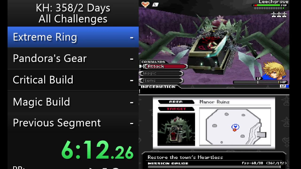 Kingdom Hearts 358/2 Days All Challenges Speedrun in ~3:42:37