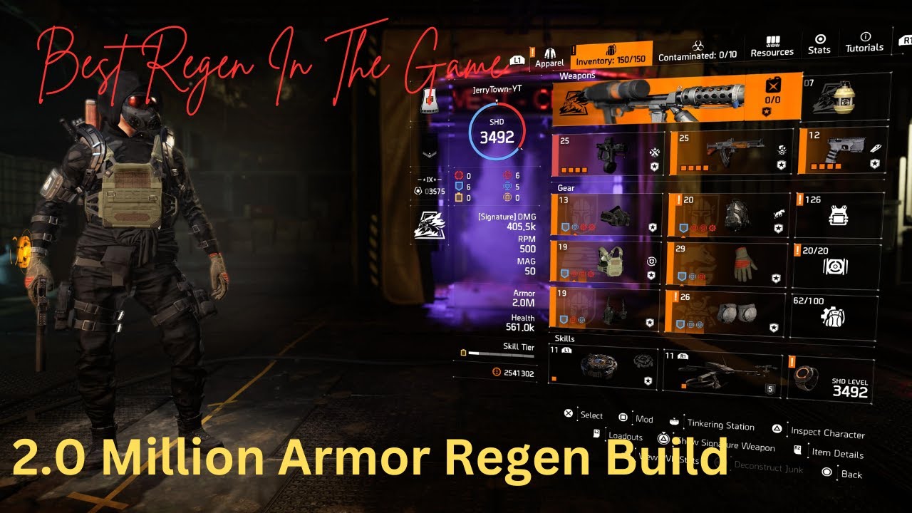 BEST 2.0 Million armor Regen Build in Division 2 (Where You Goin Cuz?)