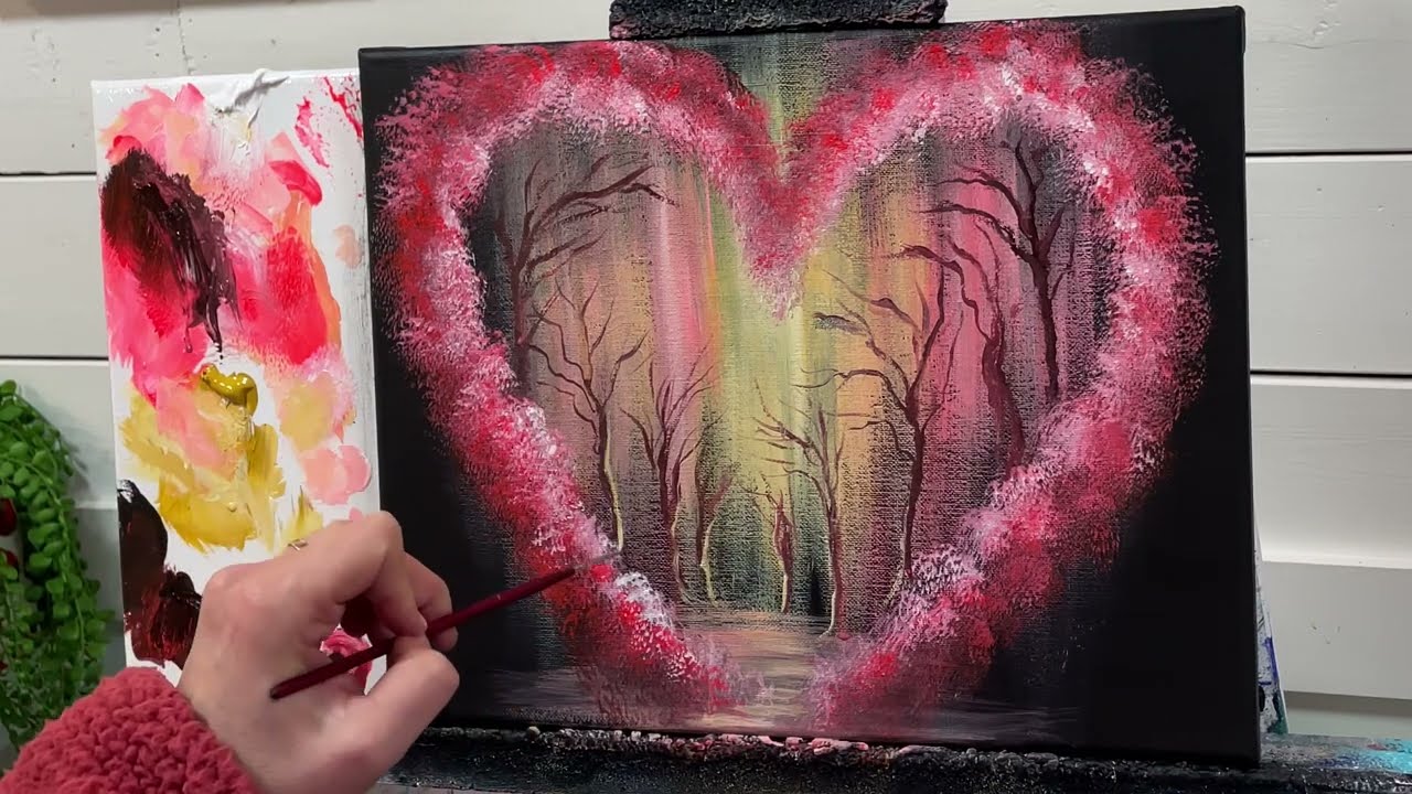 HEART FOREST Painting Tutorial For Beginners