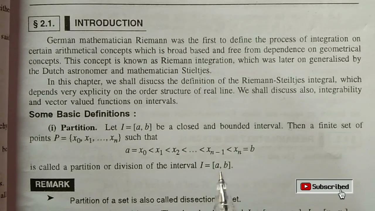 Lec.01 Riemann stieljes integration In Real Analysis
