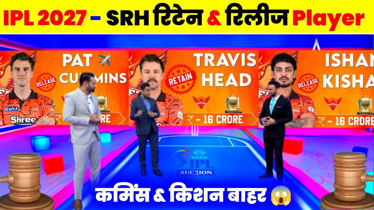 SRH Released Players 2027 - SRH Retained Players 2027 | SRH Retain & Release Players List 2027
