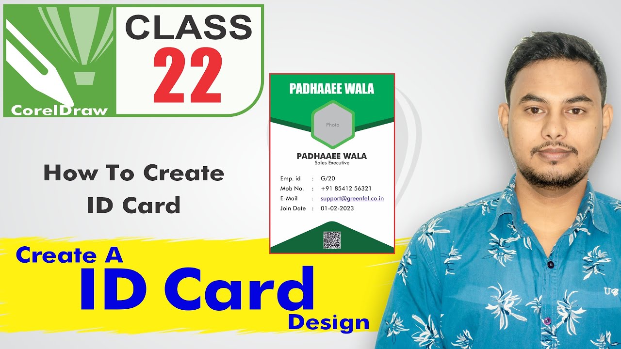 Class #22 Create A ID Card In CorelDraw | How To Create Id Card In CorelDraw | CorelDraw Tutorials