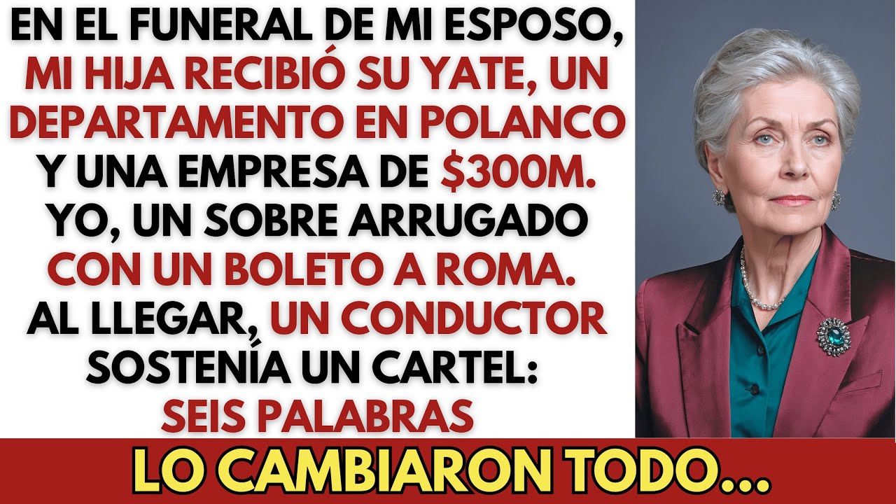En el Funeral de Mi Esposo, Mi Hija Heredó Millones, Yo Solo un Boleto a Roma. Luego…