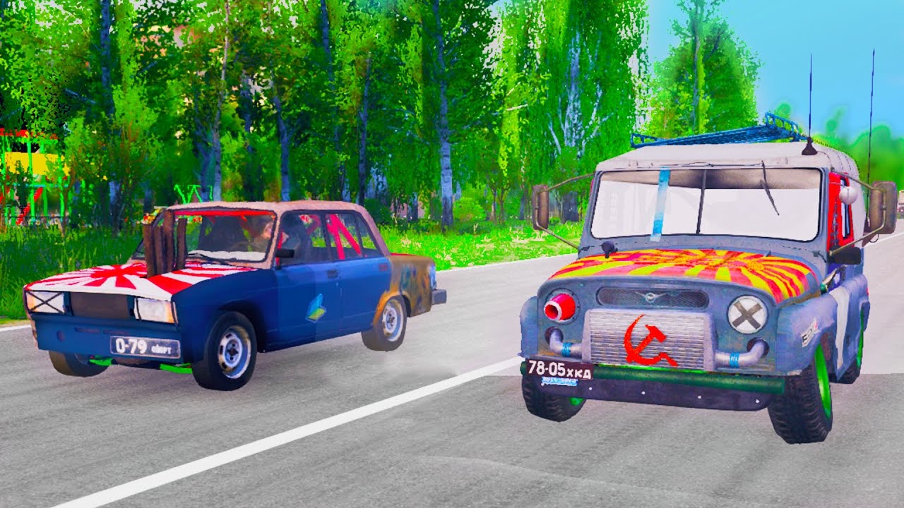 КОРЧ vs УАЗ - АНЛИМ 402 русские гонки в SpinTires 2017