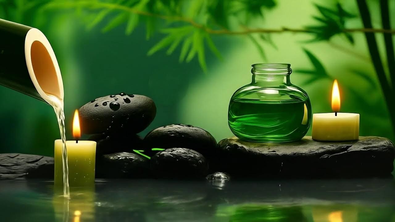 Relaxation Piano and Bamboo Water Sounds 🌿 Deep Sleep, Meditation & Healing Music, Calm Piano Music