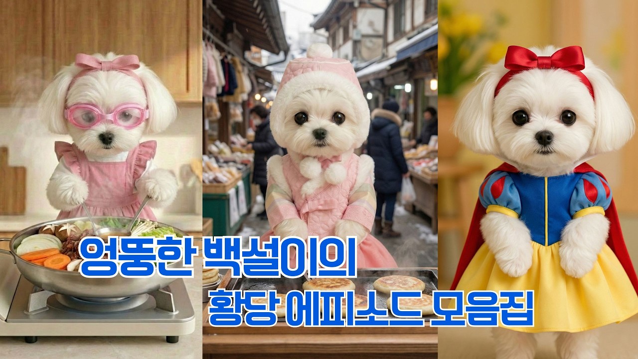 엉뚱한 백설이의 황당 에피소드 모음집#백설이#ai강아지#유머