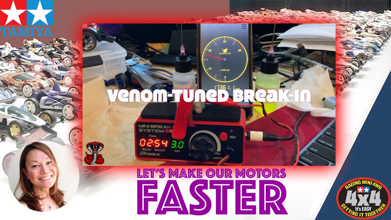 Tamiya Mini 4WD Box Stock Motor from 18k to 29k RPM - Venom Tuned Break-In Method