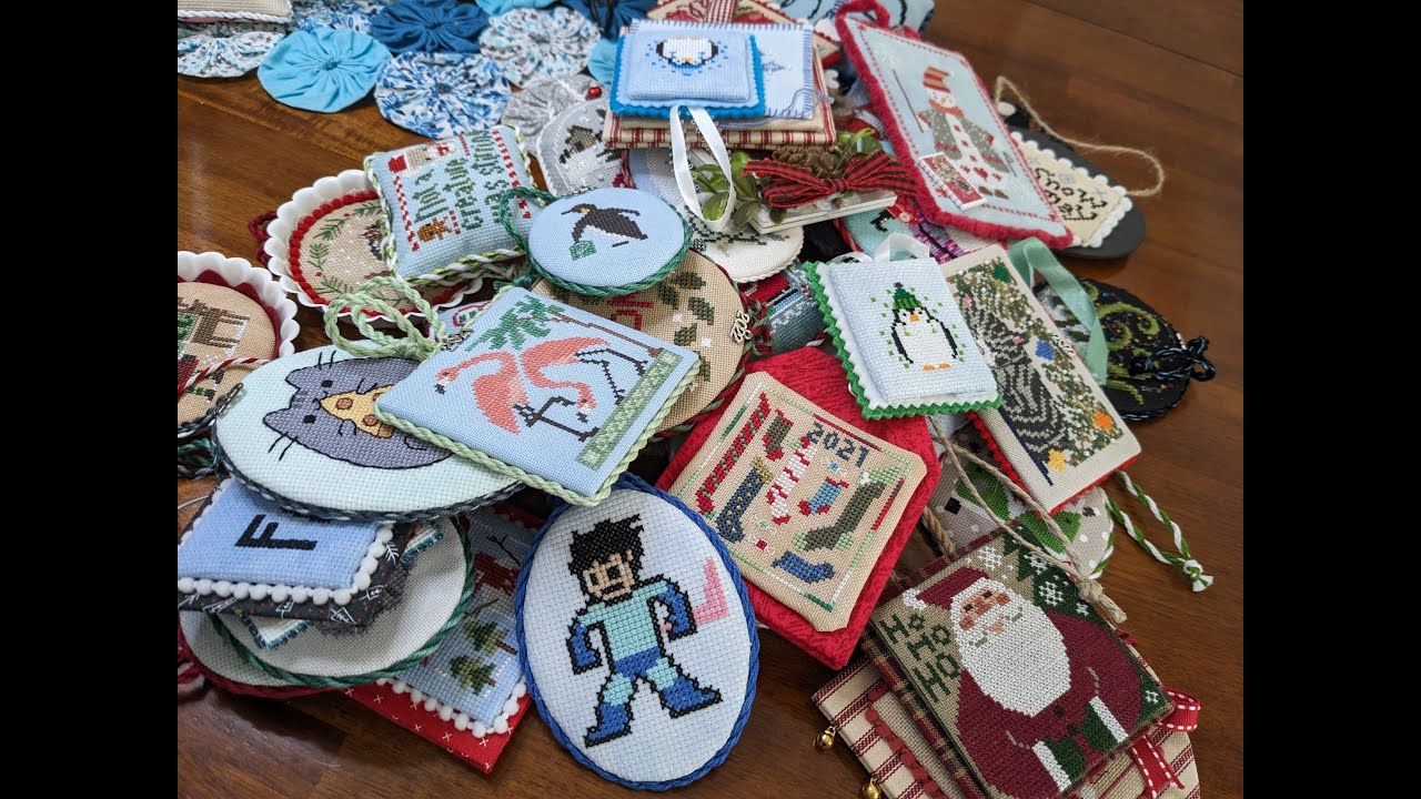Flosstube Extra: Cross Stitch Christmas Ornament Finishes Parade