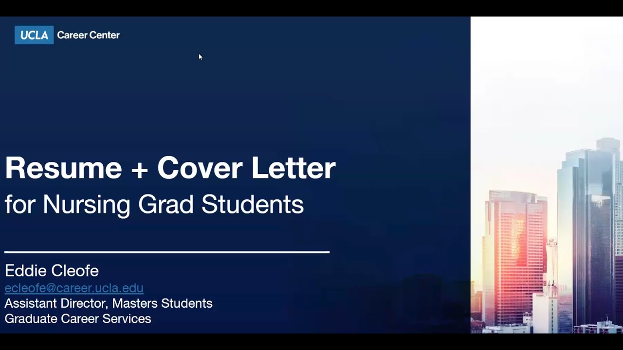 Resume and Cover Letter Workshop for Nurses