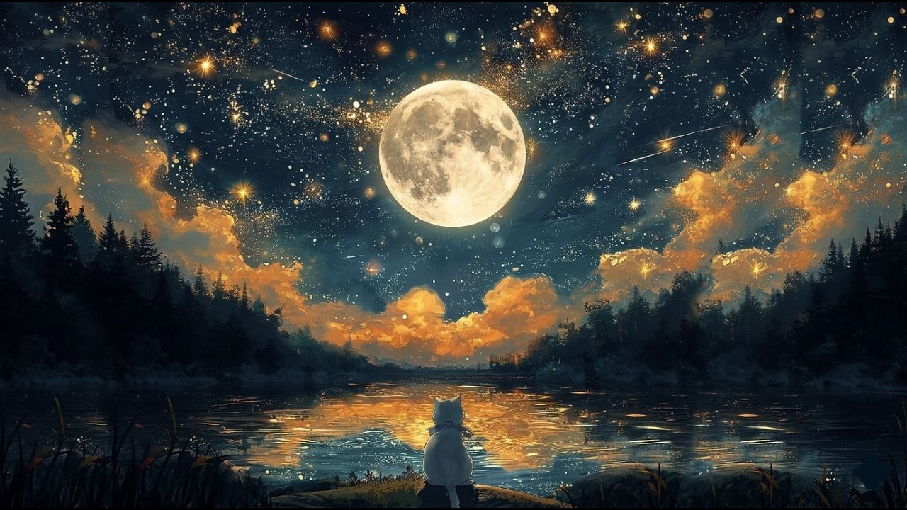 Quiet Rainy Night with Moon 🌕🌧️ | Tokyo Jazz Piano for Study & Calm | 1 Hour