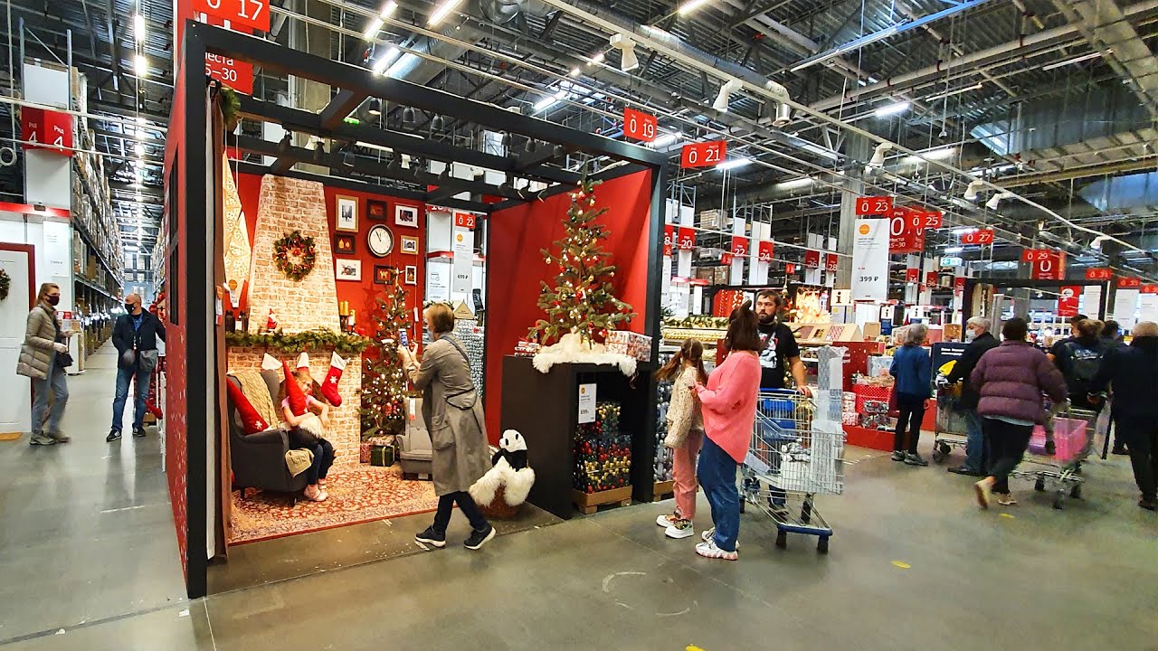 Sunday Shopping in Moscow Ikea: Crowds of People in Search for Good Prices on Different Russia 2020