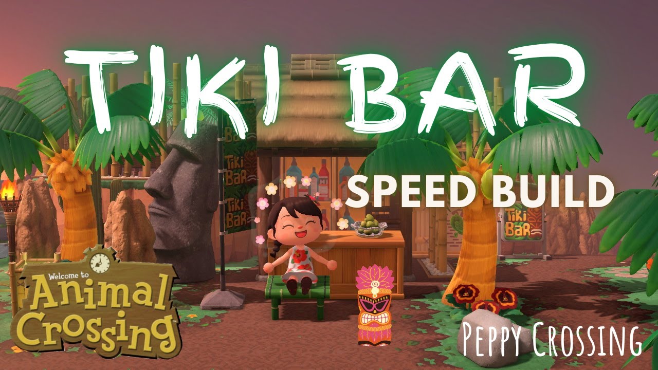 Tropical Tiki Hut Bar Speed Build on Animal Crossing | Cocobelle 2.0 | Peppy Crossing