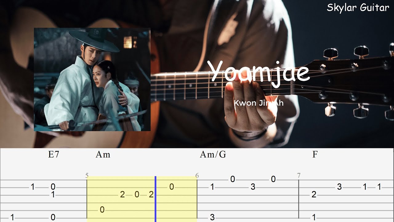 Yoamjae - Kwon Jin Ah | Fingerstyle Guitar TABS (PDF) + Chord | 탄금 Dear Hongrang OST / Tangeum