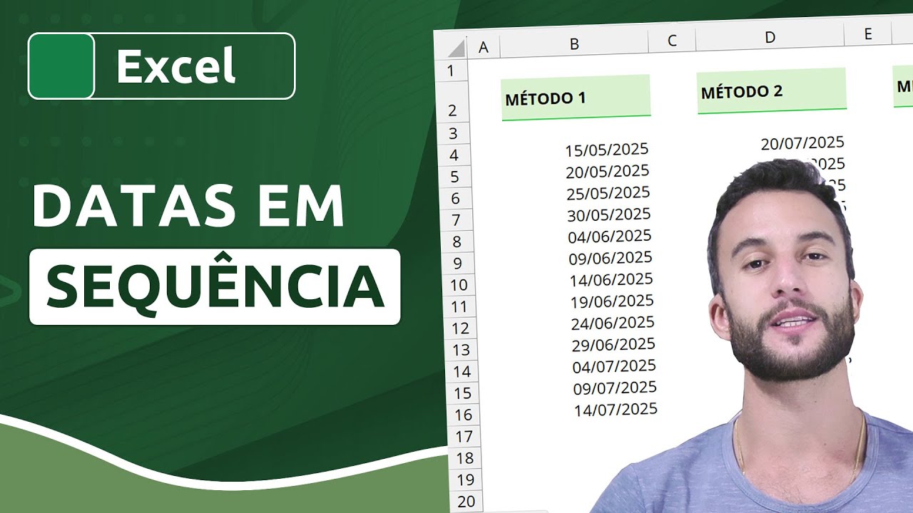 Como criar DATAS EM SEQUÊNCIA no EXCEL (3 métodos)