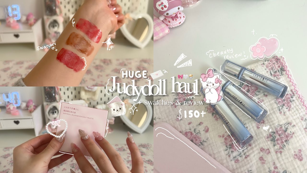 ♡ HUGE $150+ cbeauty makeup haul ౨ৎ 💕| judydoll makeup review 🎀| swatches 🩰| unboxing, asmr