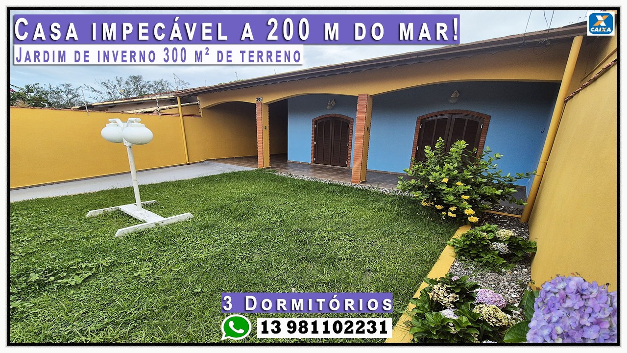 🏠 Casa impecável na praia a 250 m do mar com jardim e terrenão confira!
