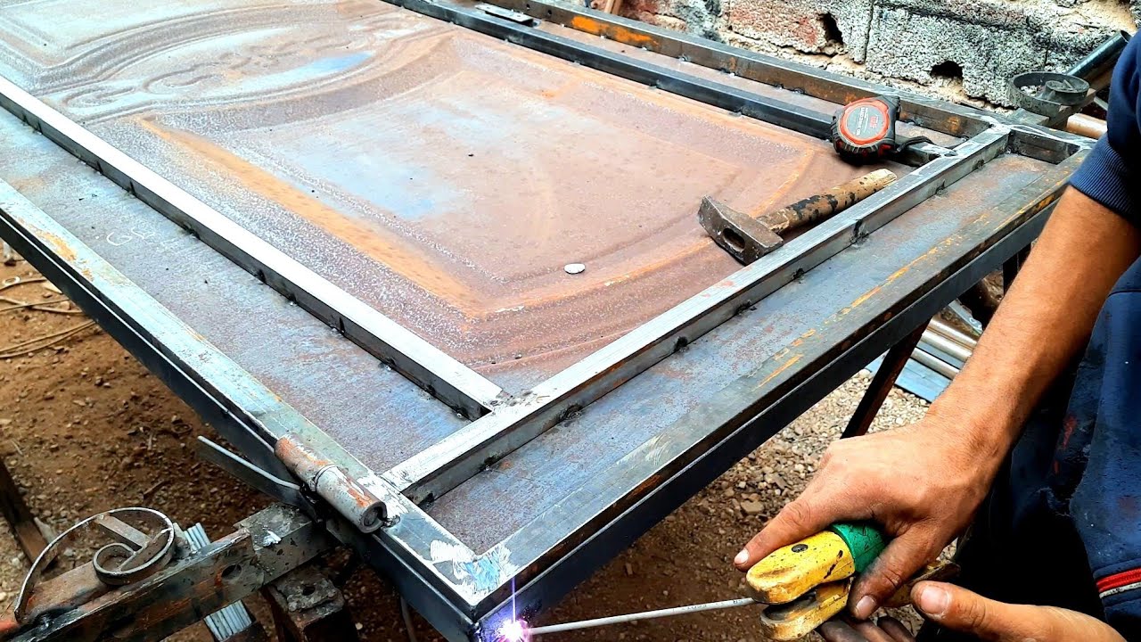 تعلم كيفية صنع باب حديدي بطريقة سهلة للمبتدئين / طريقة عمل باب حديد #11 @فن اللحام welding