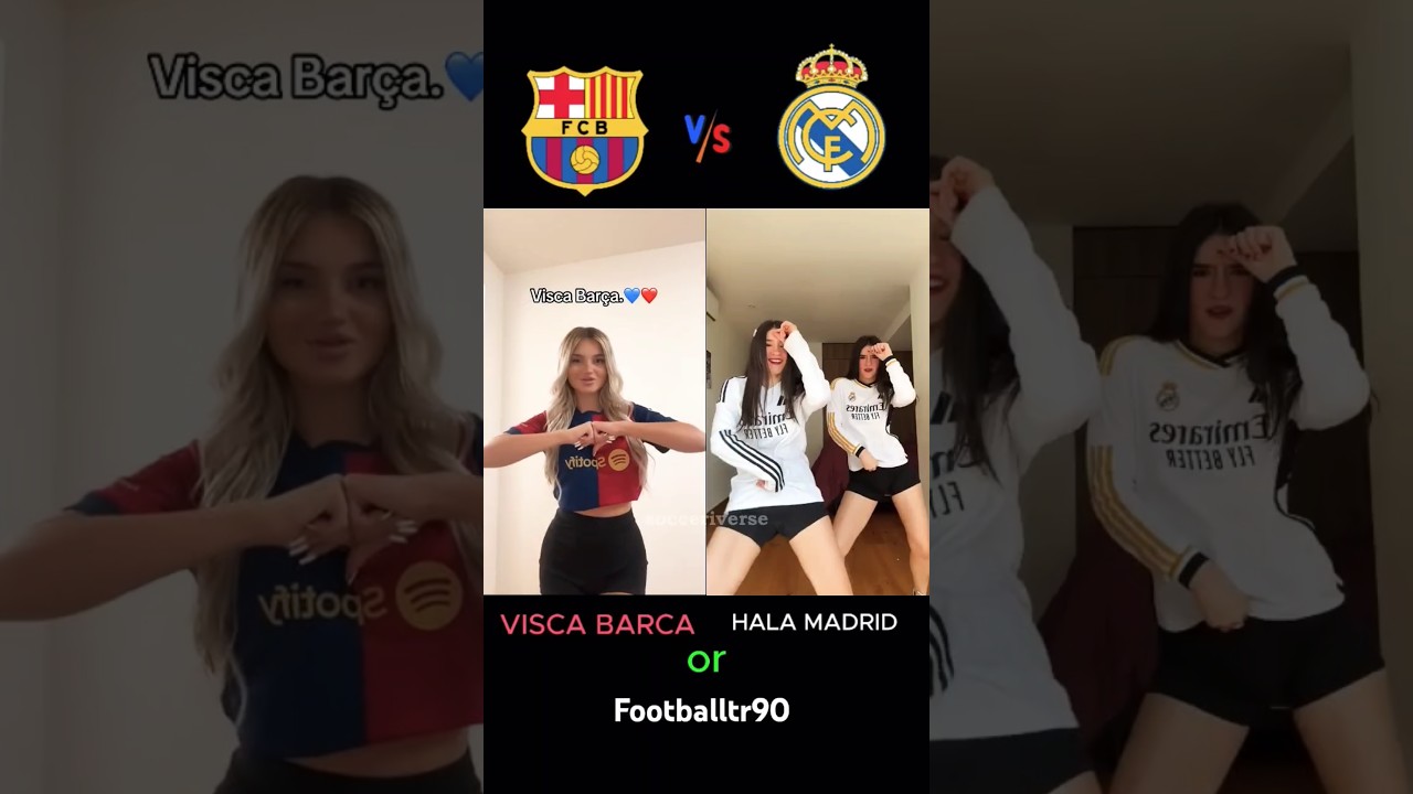 Visca Barca ❤️ vs Hala madrid🤍 #football #viscabarsa #halamadrid #barcelona #realmadrid #trending