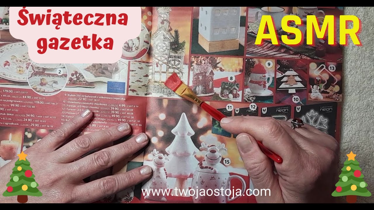 🎄ASMR PL - Gazetka świąteczna, szept, szelest, żucie gumy, chewing gum, merry christmas, święta 🎄