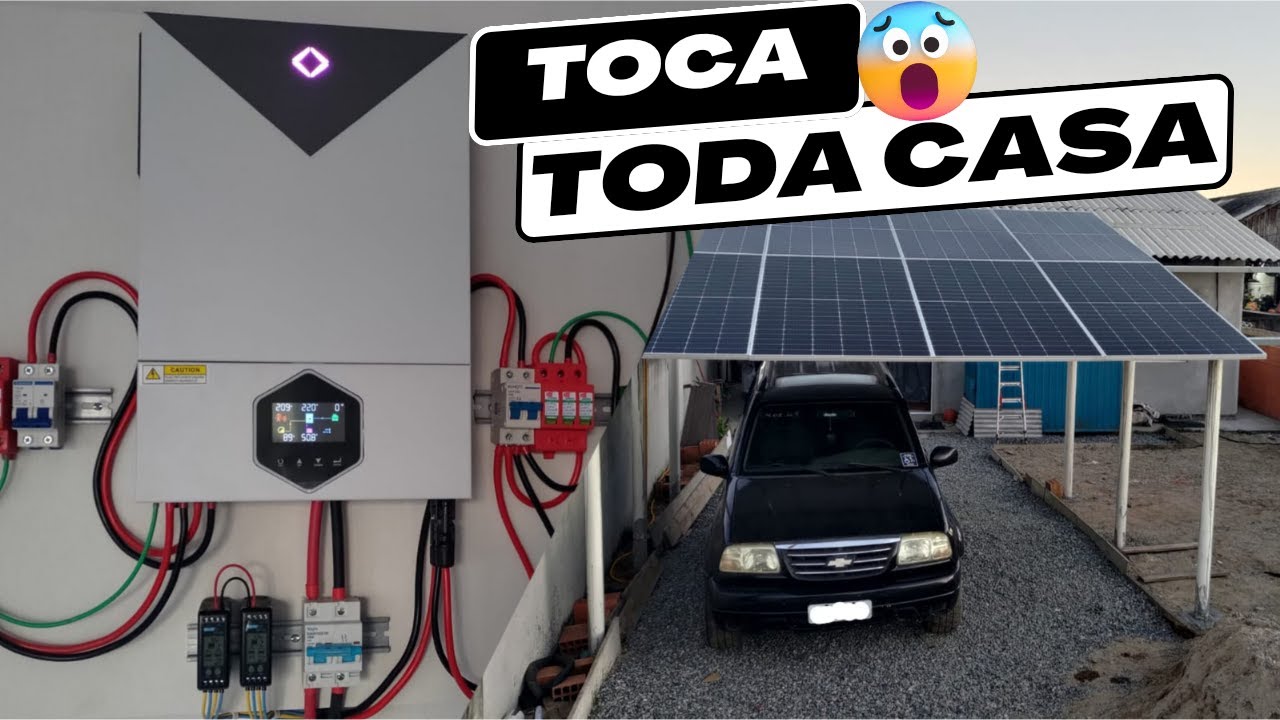 Super Sistema de ENERGIA SOLAR Com  INVERSOR OFF GRID HÍBRIDO 6200W em 48V!