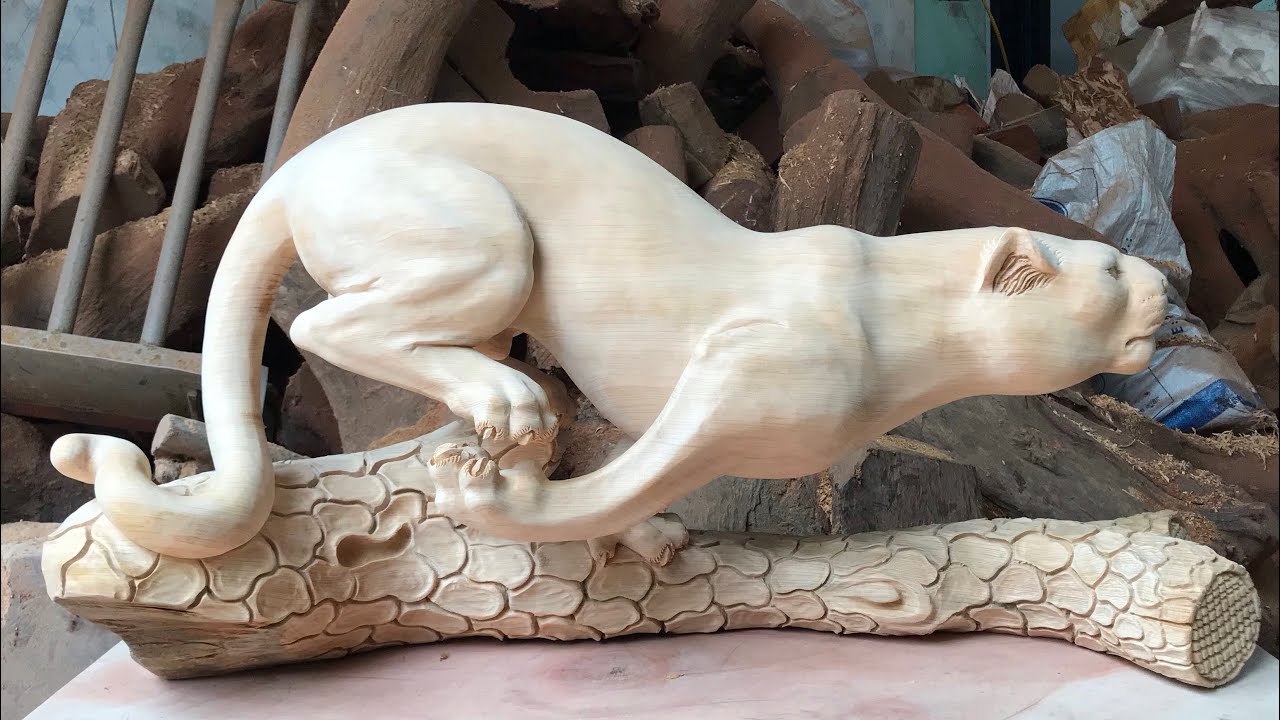 Деревянные резные гепарды бегают очень громко | TUAN WOOD CARVINGS