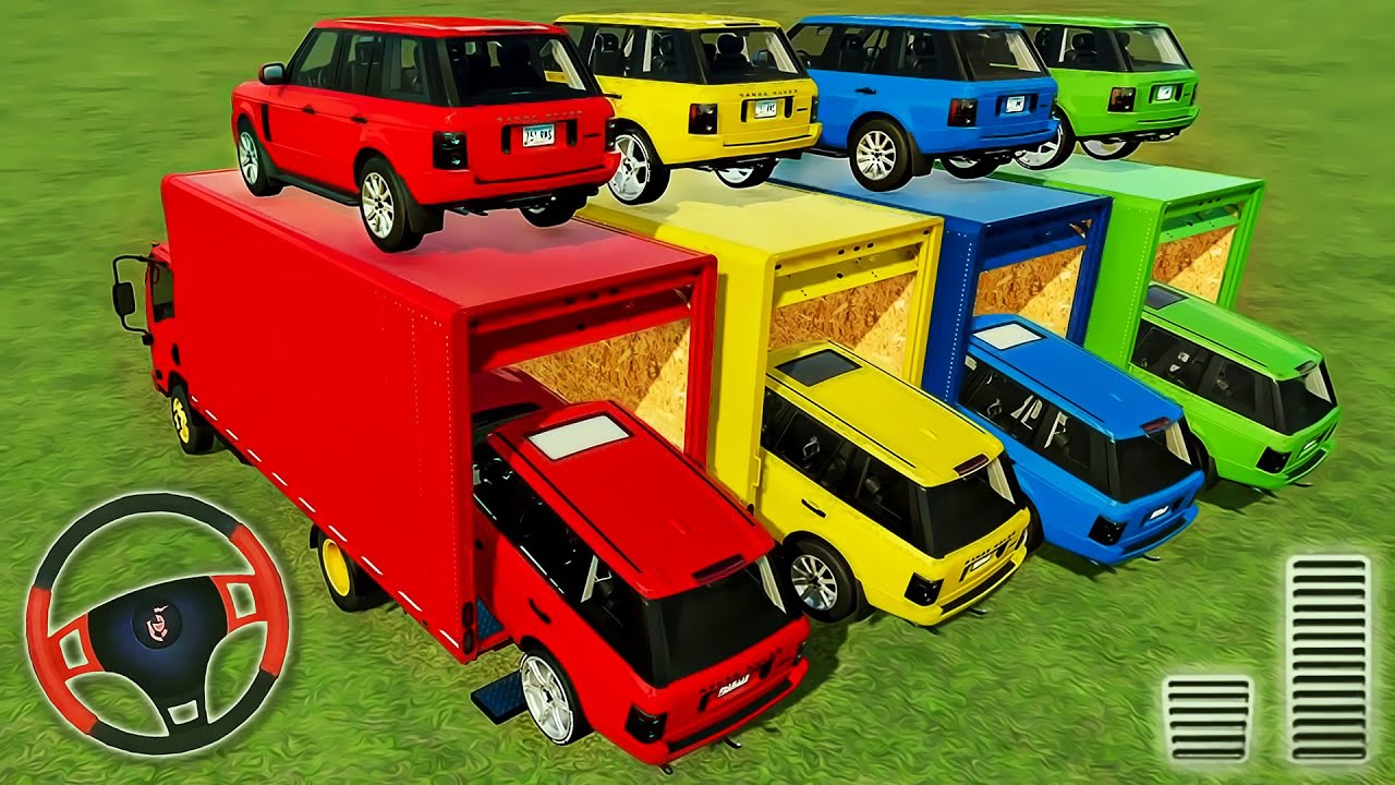Transporting Colored Jeep Cars - Transport of Сolors - Farming Simulator 22