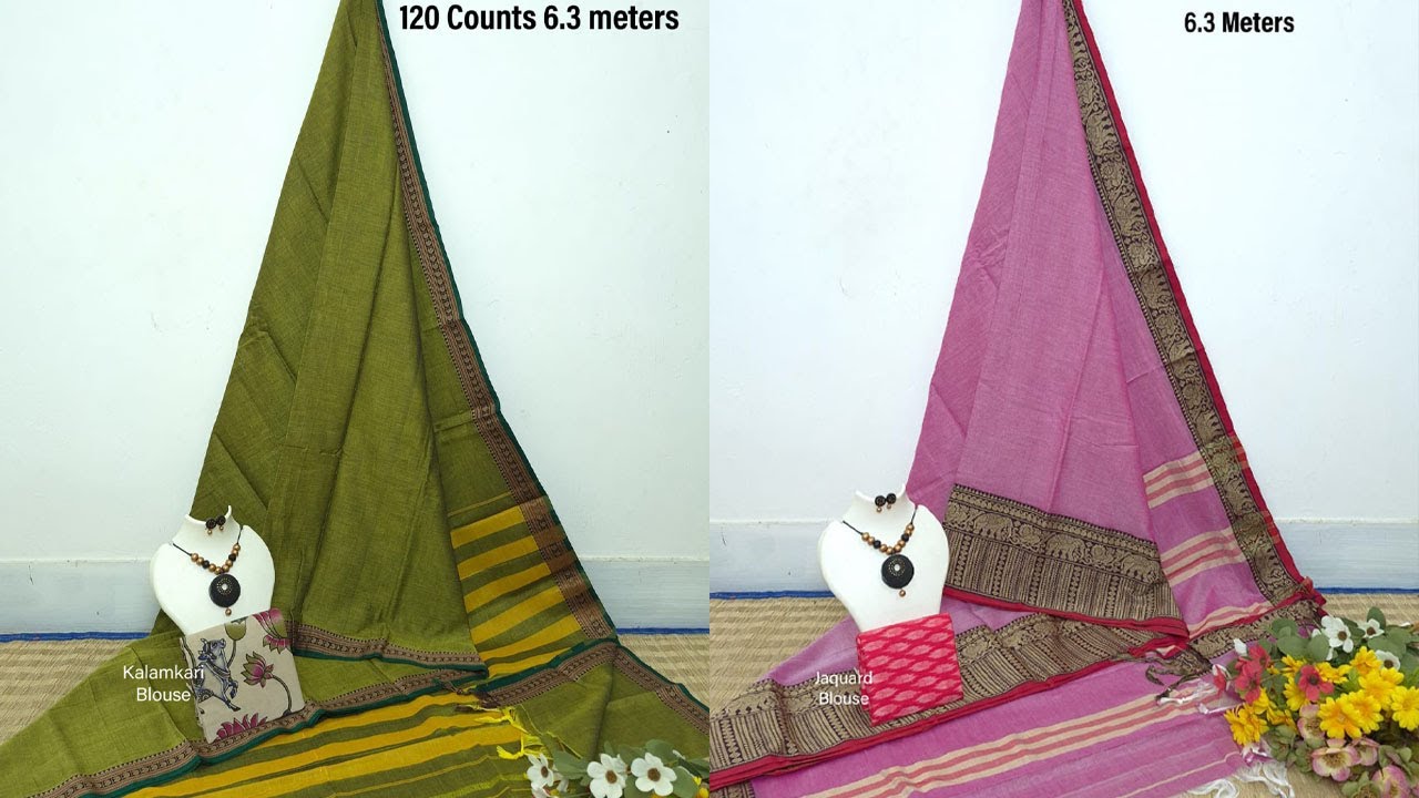 💫 100% PURE 120-COUNT👑 Narayanpet Cotton Sarees 👑