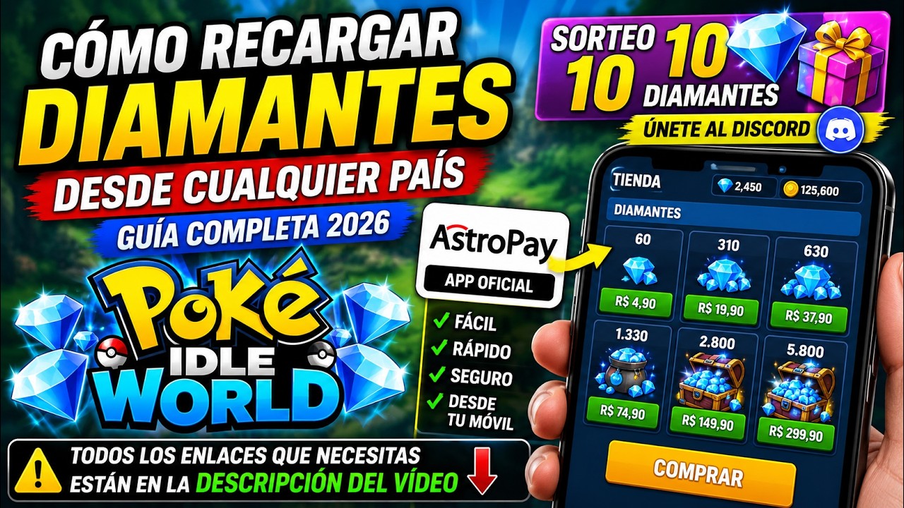 💎 C&oacute;mo Recargar Diamantes en Poke Idle World Desde Cualquier Pa&iacute;s | Gu&iacute;a Completa