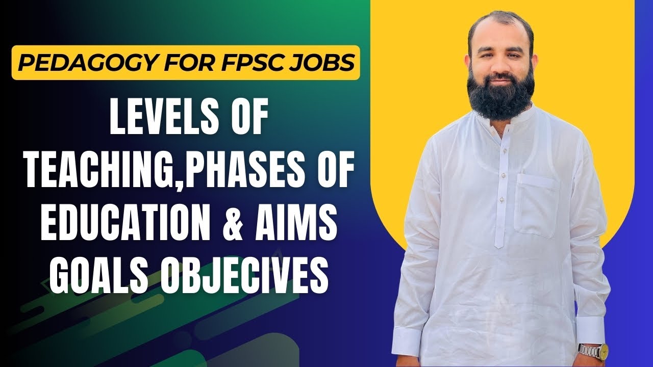 Levels of Teaching, Phases of Education & Aims Goals Objectives | Pedagogy for FPSC 2026