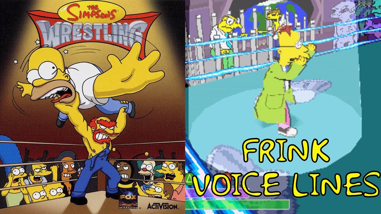 Professor Frink's Pre-Fight Voice Lines | The Simpsons Wrestling | PS1 |