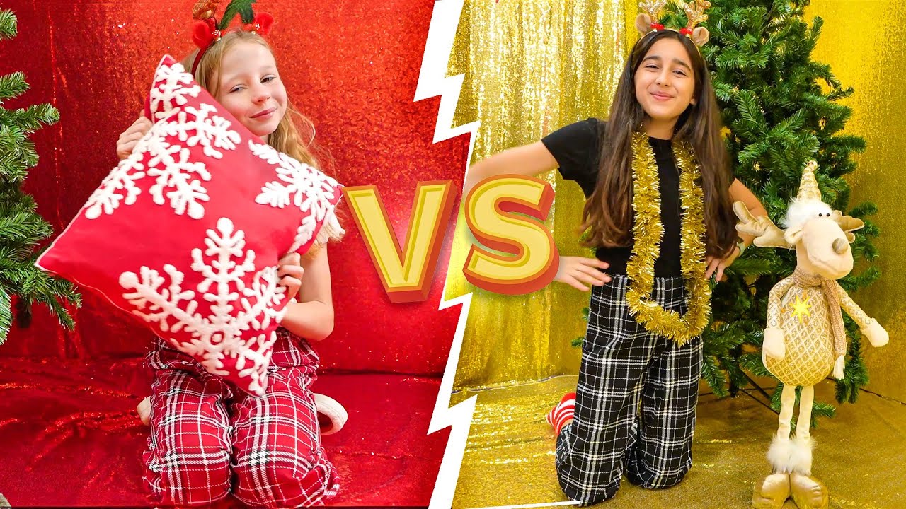 Nastya và thử thách Giáng sinh mới Red VS Gold