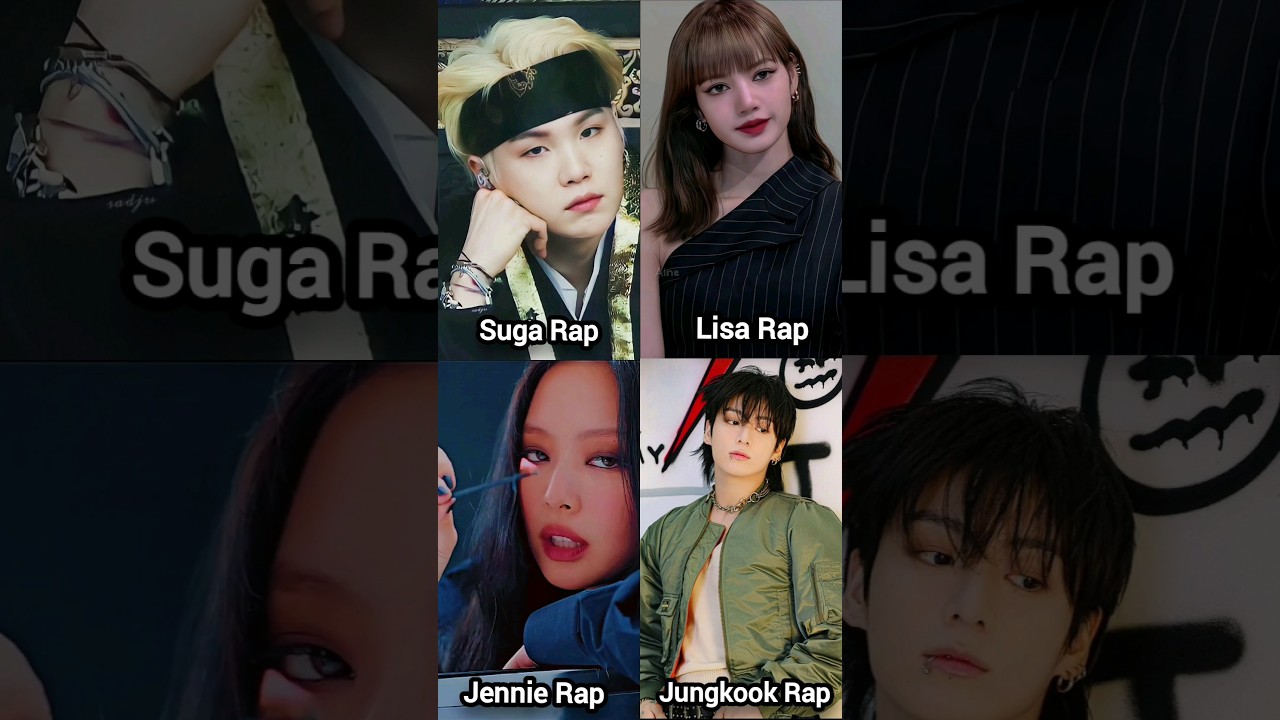 Suga Vs Lisa Vs Jennie Vs Jungkook Rap 🔥 #shorts