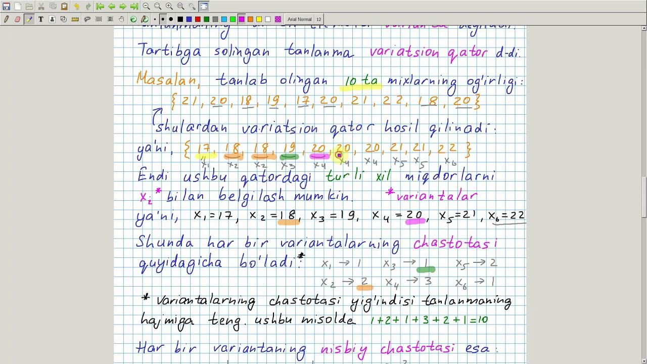 Statistik ma'lumotlarning turli ko'rinishlari. Algebra 11-sinf. 43-dars
