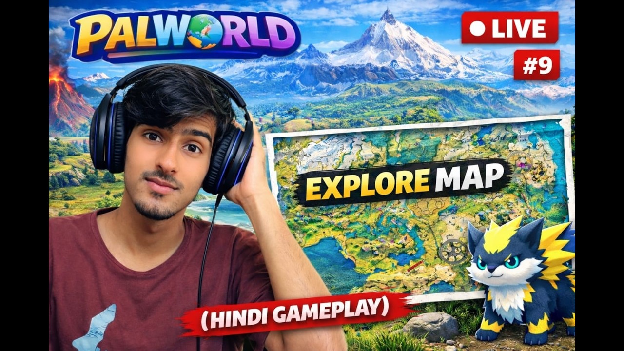 Palworld LIVE 🌍 First Time Map Exploration – What Will We Discover?” hindi gameplay